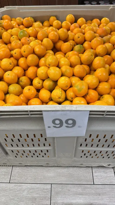 Oranges at 99 cents a pound